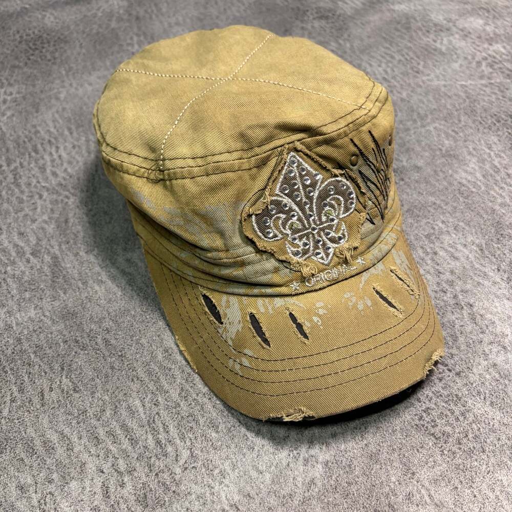 Y2k Green Distressed Bling Cap